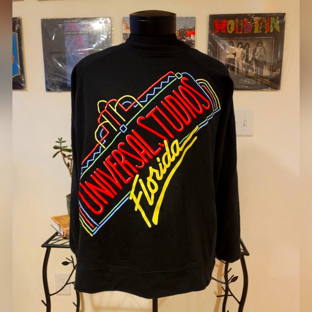 Rare! Universal Studios Neon Light Florida Sweatshirt 2021 Size Large
